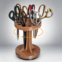 Support rotatif en bois pour ciseaux, support à 12 fentes pour ciseaux avec rotation à 360° °   Base pivotante, idéale pour la couture, le quilting, les stylistes et les coiffeurs