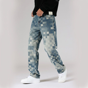 Jins cuci lurus longgar Amerika desain baru masker <span class=keywords><strong>Jeans</strong></span> kualitas tinggi modis