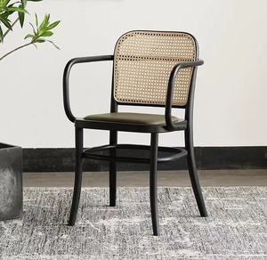 Sedia da Pranzo in Legno e Rattan Fatta a Mano, Sgabello Alto in Legno Antico da Produttore Indonesiano per Arredamento Casa, <span class=keywords><strong>Bar</strong></span> e Appartamenti - Product Image 3