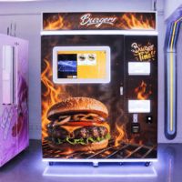 Distributeur automatique de hamburgers compact en acier inoxydable, capacité de 156 pièces, avec gestion basée sur le cloud, à vendre
