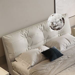 Cama <span class=keywords><strong>de</strong></span> suspensión <span class=keywords><strong>de</strong></span> cuero minimalista italiana, cama <span class=keywords><strong>de</strong></span> <span class=keywords><strong>matrimonio</strong></span> doble <span class=keywords><strong>de</strong></span> lujo, refrigeración para apartamento pequeño, <span class=keywords><strong>dormitorio</strong></span> principal <span class=keywords><strong>de</strong></span> madera - Product Image 2