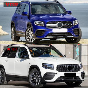 Parrilla Delantera para Mercedes-Benz Clase GLB, Totalmente Negra con Franjas Verticales Plateadas, Material ABS, 2020-2023 - Product Image 2