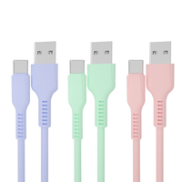 OEM/ODM Pabrik Manufaktur Lembut 6A 66W Kabel Data Silikon Pengisian Cepat Kabel Data Silikon Cair Kabel Data Usb