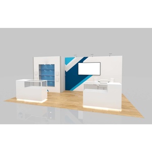 บูธแสดงสินค้า YOBOCS แบบกำหนดเองได้ น้ำหนักเบา สำหรับ 2 <span class=keywords><strong>คน</strong></span> ประกอบง่าย ใช้ซ้ำได้ ทนทาน ป้องกันไฟไหม้ บูธไม้สำเร็จรูป - Product Image 4