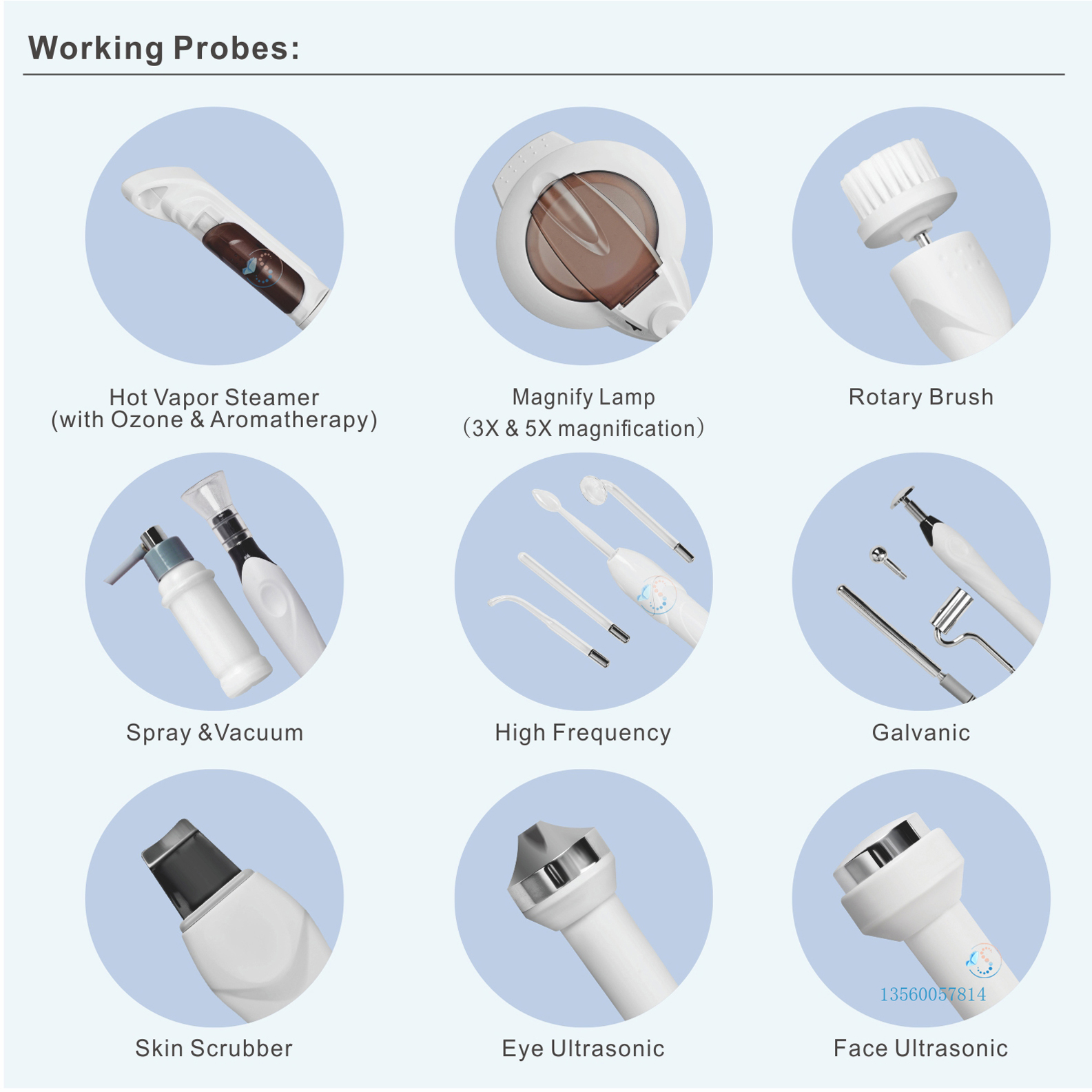 9 In 1 Sonia Beauty Instrument Ultrasonic Face Skin Scrubber