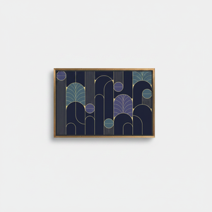 Elegant Modern Purple Glass <b>Wall</b> <b>Art</b>: Abstract Geometric Printed Canvas,GOLD <b>FRAMED</b> CANVAS - Product Image 2