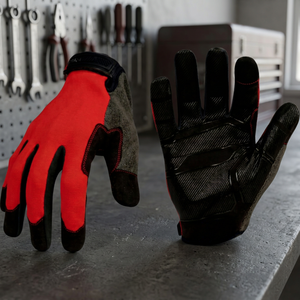 Gants de travail tactiques JNA GROUP jaunes et noirs avec bouts des doigts texturés en PU, antidérapants, résistants à l'abrasion, avec bracelet élastique, 16 pouces, 7 oz - Product Image 3