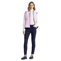 Rompi Golf Wanita Tanpa Lengan Resleting Penuh Jaket Ringan Tahan Angin Sentuhan Lembut Desain Logo Kustom OEM ODM Pakaian Luar Ruangan