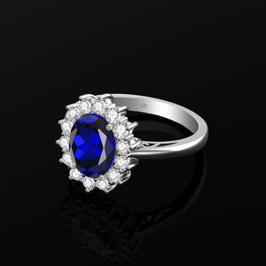 Оптовая продажа, роскошные свадебные ювелирные изделия, 925 стерлингового серебра, сапфировое кольцо, серьги-подвески для женщин, свадебные украшения - Product Image 2