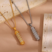 Collier de luxe pour couples en acier inoxydable, pendentif créatif hip-hop pour homme avec incrustations de diamants, idéal pour les soirées