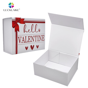Custom Branded White Rigid Magnet Closure Presente Grey Board Cardboard Love Paper Box Magntique Embalagem com logotipo para embalagem