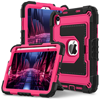 Étui robuste en silicone et polycarbonate avec support, sangle d'épaule et porte-stylo pour iPad Mini 6 7 8.3 2021 2024 OEM ODM