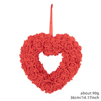 Karangan Bunga Berbentuk Hati untuk Hari Valentine, Hiasan Pintu, Lamaran Pernikahan, Dekorasi Pesta, Model Plastik Berkualitas Tinggi