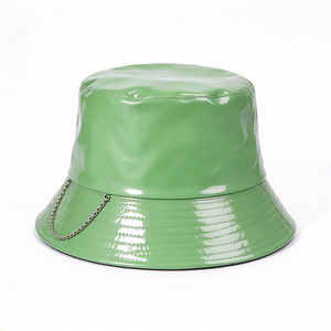 Sombrero de Pescador de PU Patentado con Cadena Metálica Decorativa, Impermeable, Protección UV, Casual, para Viajes al Aire Libre - Product Image 3