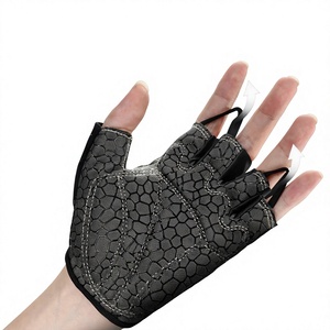 High Quality Customizable Half <b>Finger</b> Fitness Gloves Unisex PU Leather Breathable Non Slip Adjustable Wrist <b>Strap</b> Gym Training - Product Image 3