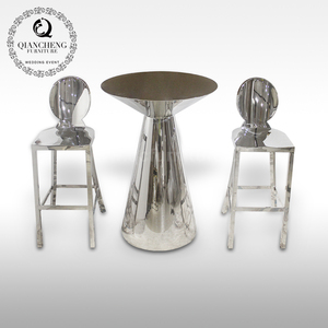 <span class=keywords><strong>Bar</strong></span> transportable en métal doré, table ronde, en acier, de luxe, pour mariage - Product Image 3