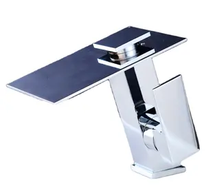 Thiết kế mới duy nhất xử lý Thác chậu vòi LED lưu vực vòi boong núi phòng tắm lưu vực vòi nước - Product Image 1