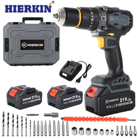 Perceuse sans fil HIERKIN Premium à batterie lithium-ion, couple maximal de 135 Nm, moteur sans balais, 21 V, vitesse variable, rechargeable, OEM