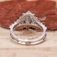Vente en gros d'usine 10K 14K 18K Or massif véritable VVS Moissanite Diamant Bague de mariage pour couple Ensemble de mariage 0.5ct 1ct 2ct 3ct 5ct