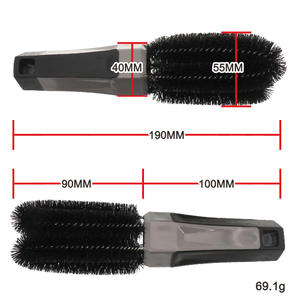 Brosse de lavage de pneus NIKO à trois brins, outil de nettoyage de pneus de véhicule, brosses noires pour le detailing automobile, pour le nettoyage des roues de voiture - Product Image 2