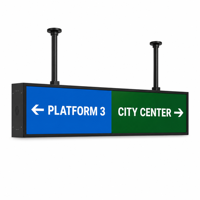 Affichage numérique suspendu à double écran, double face, étiré, pour plateforme de métro, avec gestion à distance Cloud et Wi-Fi