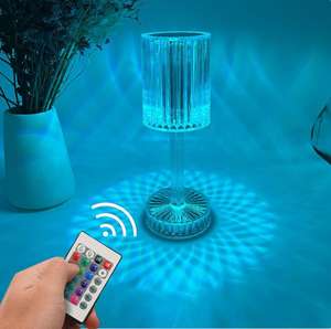 Перезаряжаемая светодиодная Хрустальная настольная лампа сенсорный пульт дистанционного управления акриловый ночник для спальни романтическая Барная атмосфера плагин ночью - Product Image 4