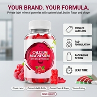 Gummies de calcium, magnésium et zinc en marque blanche, vente en gros, saveur personnalisée, faible MOQ, fabricant