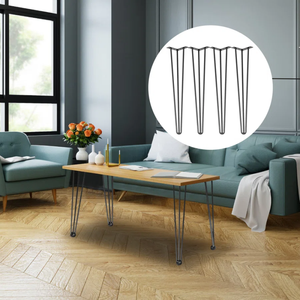 Heavy Duty pas cher meubles milieu du siècle piédestal café à manger métal acier épingle à cheveux jambes - Product Image 5