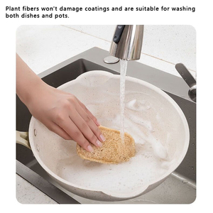 Éponge de nettoyage biodégradable en loofah <span class=keywords><strong>naturel</strong></span>, douce et légère, pour la cuisine et la <span class=keywords><strong>maison</strong></span>, élimine l'huile - Product Image 2