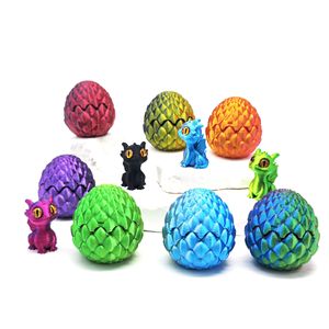 Set de Huevo de Dragón y Bebé Dragón Impresos en 3D Multicolor con Tapa Abatible - Figura de Modelo Creativa y Divertida - Product Image 3