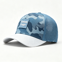 Gorra de Golf Deportiva con Logotipo Personalizado, Perforada con Láser, Estampado de Camuflaje, Secado Rápido, Gorra de Béisbol Estructurada de Alto Rendimiento