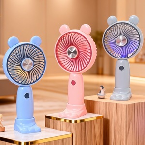 Portable Handheld <b>Fan</b> With <b>Light</b> 5W DC Motor Rechargeable Battery 8H Working Time Button Control Desk Use - Product Image 3