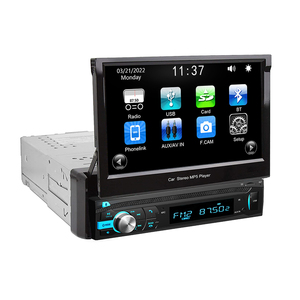 Topsource 7inch tự động có thể thu vào xe máy nghe nhạc 1din xe TV LCD MP5 Máy nghe nhạc Gương Chiếu Hậu Xe Video màn hình cho phổ quát - Product Image 1