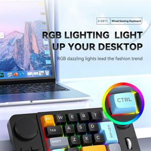 19-key macro joystick dual roller RGB full-key hot-swappable wired mechanical <b>keyboard</b> - Product Image 2