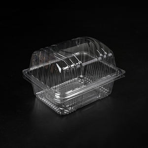 Rectangular Food Box And Hinged Lid Clear Plastic Food Disposable Container Fruit Clamshell packaging