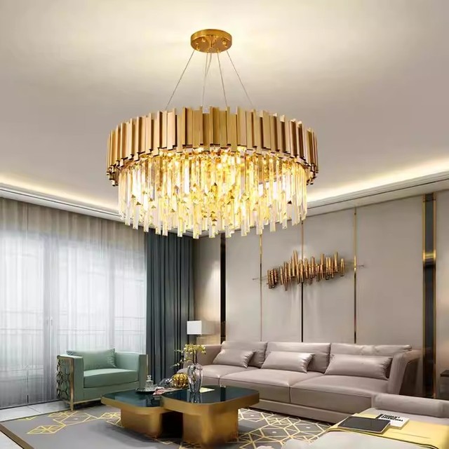 Modern Custom Round Large Nordic Chandeliers Bedroom Living Room Pendant Ceiling Light Led K9 Luxury Crystal Lamp Chandelier