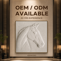 Sculpture murale en bas-relief réaliste en 3D de tête de cheval blanc, faite à la main, décoration pour hôtel, restaurant haut de gamme, club privé, œuvre d'art personnalisée