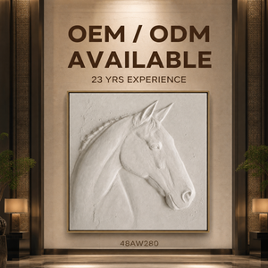Sculpture murale en bas-relief réaliste en 3D <span class=keywords><strong>de</strong></span> tête <span class=keywords><strong>de</strong></span> <span class=keywords><strong>cheval</strong></span> <span class=keywords><strong>blanc</strong></span>, faite à la main, décoration pour hôtel, restaurant haut <span class=keywords><strong>de</strong></span> gamme, club privé, œuvre d'art personnalisée - Product Image 2