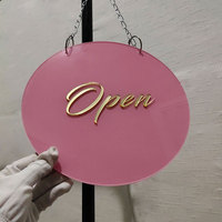 Panneau de porte en acrylique personnalisé, ouvert/fermé, panneau Abierto, imprimé UV, panneau de signalisation en plastique pour commerce