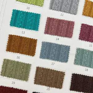 Grove Naald Jacquard Geribbeld 280G 69 Polyester 19.71 Katoen 8.09 Rayon <span class=keywords><strong>3.2</strong></span> Spandex Zachte Elastische Jacquard Gebreide Stof - Product Image 4