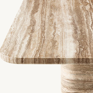 Muebles comerciales de gama alta, sala de estar, mesa de comedor de mármol, textura de hormigón, mesa larga Simple - Product Image 6