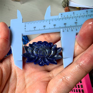 Nuovi arrivi Artigianato in <span class=keywords><strong>pietra</strong></span> semipreziosa 35mm, in <span class=keywords><strong>lapislazzuli</strong></span> <span class=keywords><strong>blu</strong></span>, intaglio loto per Reiki - Product Image 5
