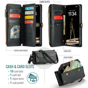 CaseMe-<span class=keywords><strong>Coque</strong></span> de téléphone rétro pour iPhone 16 Pro Max, portefeuille en cuir, porte-cartes RFID sans fil, pour iPhone 16 Pro Max 15 14 - Product Image 2
