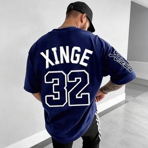 T-shirt Oversize Homme Personnalisé avec Logo OEM, 100% Polyester, Coupe Boxy, Décontracté, Maillot de Foot, Streetwear, Entraînement Sportif, Séchage Rapide, Vente en Gros - Product Image 1