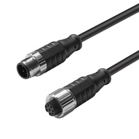 Connecteurs M12 en nylon étanches personnalisés, cordon d'alimentation IP67 2-8P, tête simple soudée à l'extrémité, utilisation intérieure/extérieure