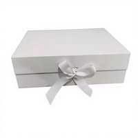 Boîte cadeau de luxe pliable en carton rigide magnétique avec pelliculage mat, écologique, logo personnalisé et nœud en ruban – Vente en gros
