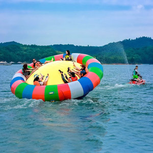 Bouée gonflable tractable pour 3 personnes en PVC, pour ski nautique, bateau et jet ski, usage commercial en station balnéaire, jouet aquatique - Product Image 5