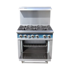 Độ bền cao thương mại phạm vi khí bếp 6 <span class=keywords><strong>Burner</strong></span> thép không gỉ bếp <span class=keywords><strong>gas</strong></span> với lò - Product Image 1