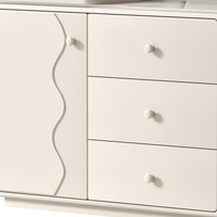 Ensemble de coiffeuse minimaliste avec miroir LED 3 couleurs, plateau extensible et chaise roulante pour chambre à coucher