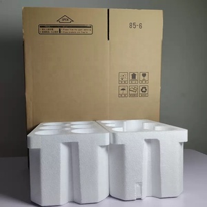 Boîte d'expédition de vin avec insert en mousse EPS personnalisé, carton d'emballage de bouteille de vin en kraft ondulé pour le transport de vin rouge - Product Image 1